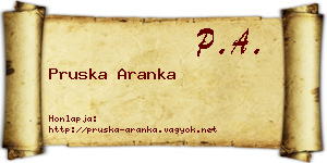 Pruska Aranka névjegykártya